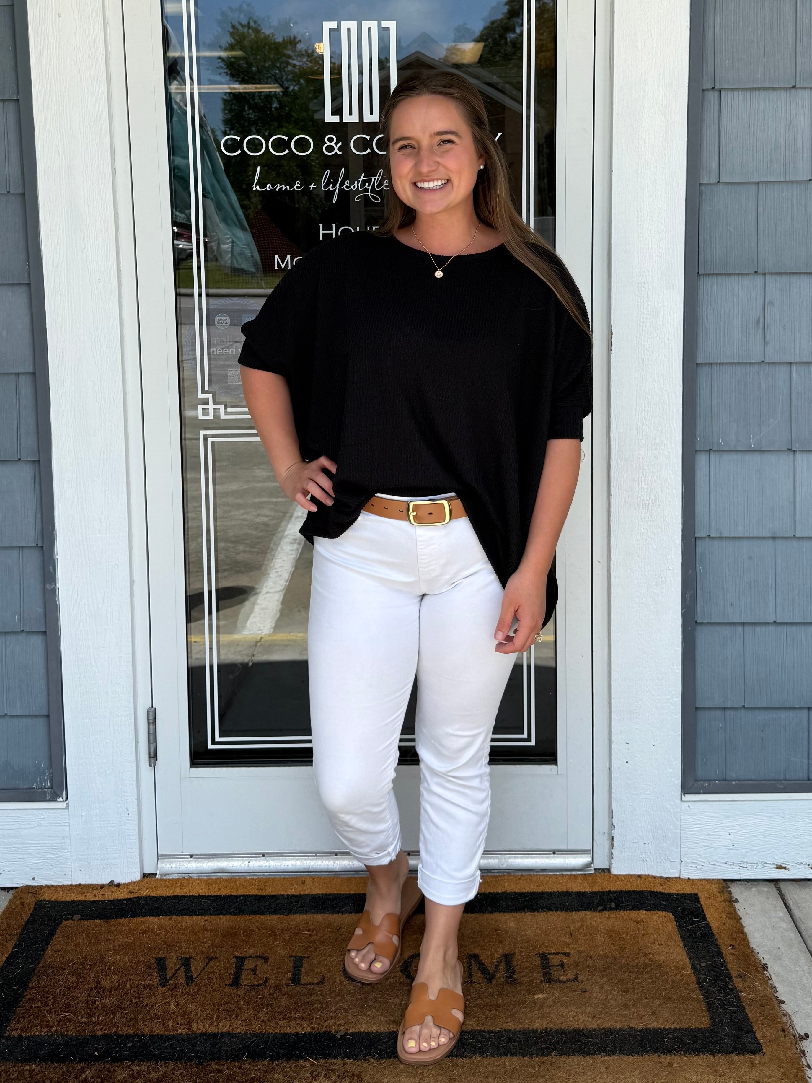 Black Oversized Knit Top
