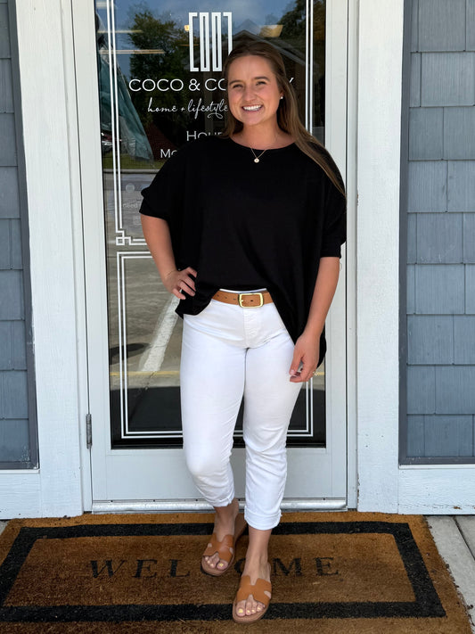 Black Oversized Knit Top