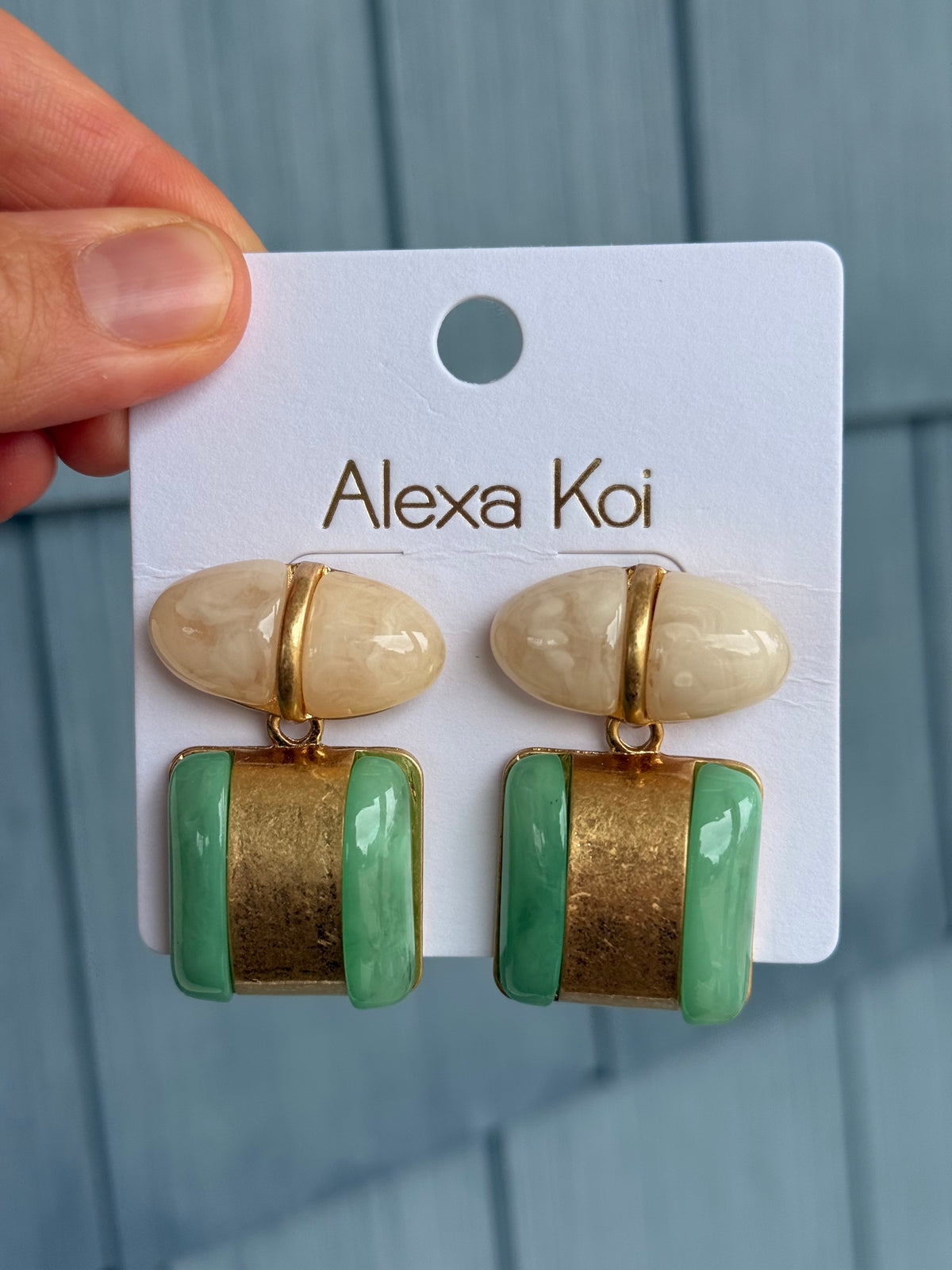 Mint & Ivory Stone Earrings