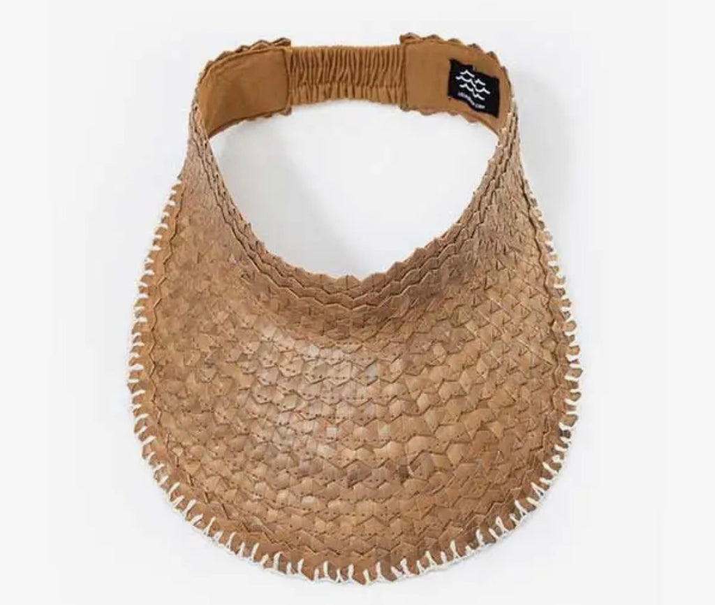 Playa Crochet Straw Visor Cocoa