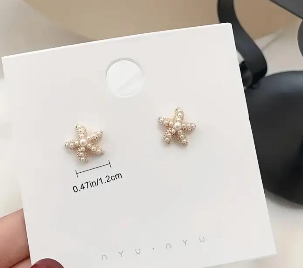 Studded Starfish Earrings