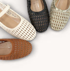 Tan Woven Ballet Flats