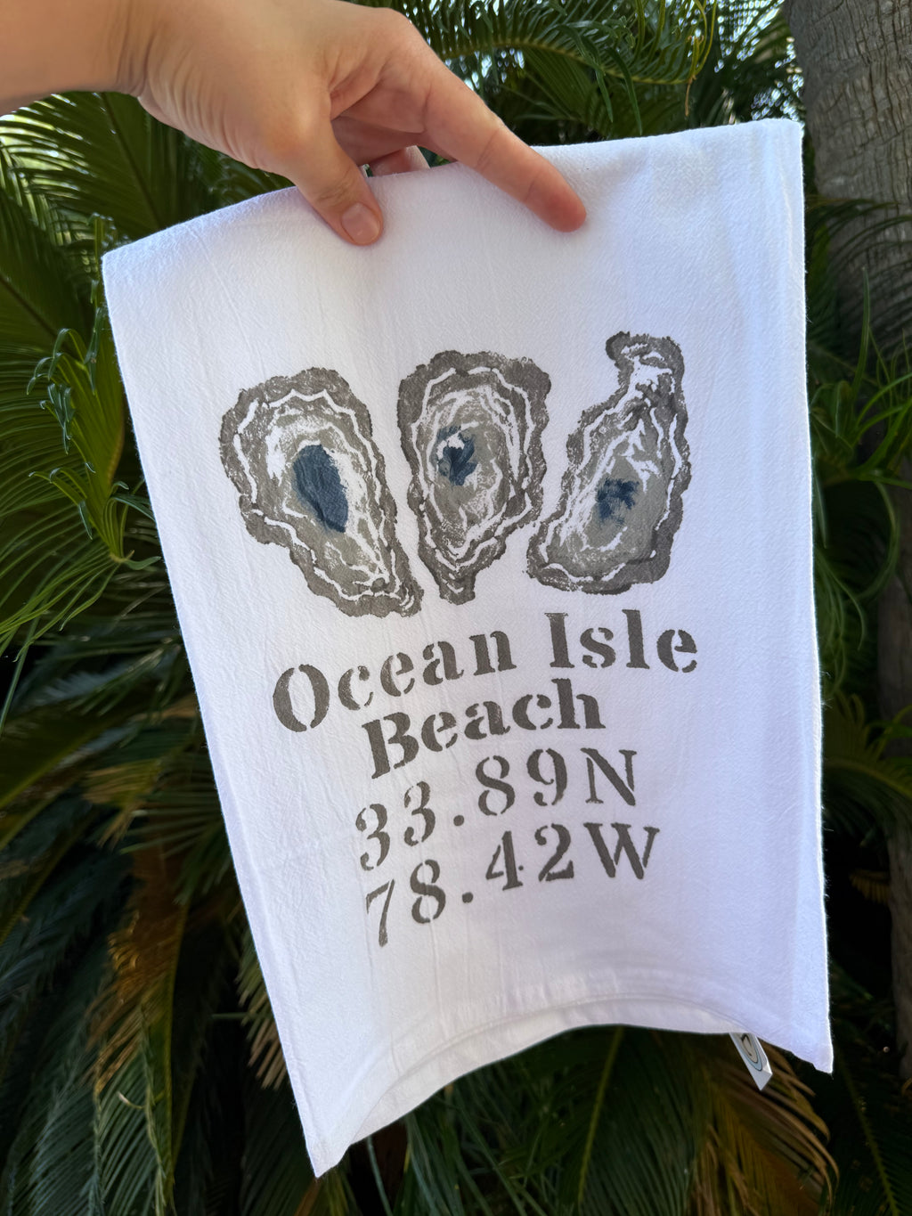 Ocean Isle Oyster Flour Sack Tea Towel