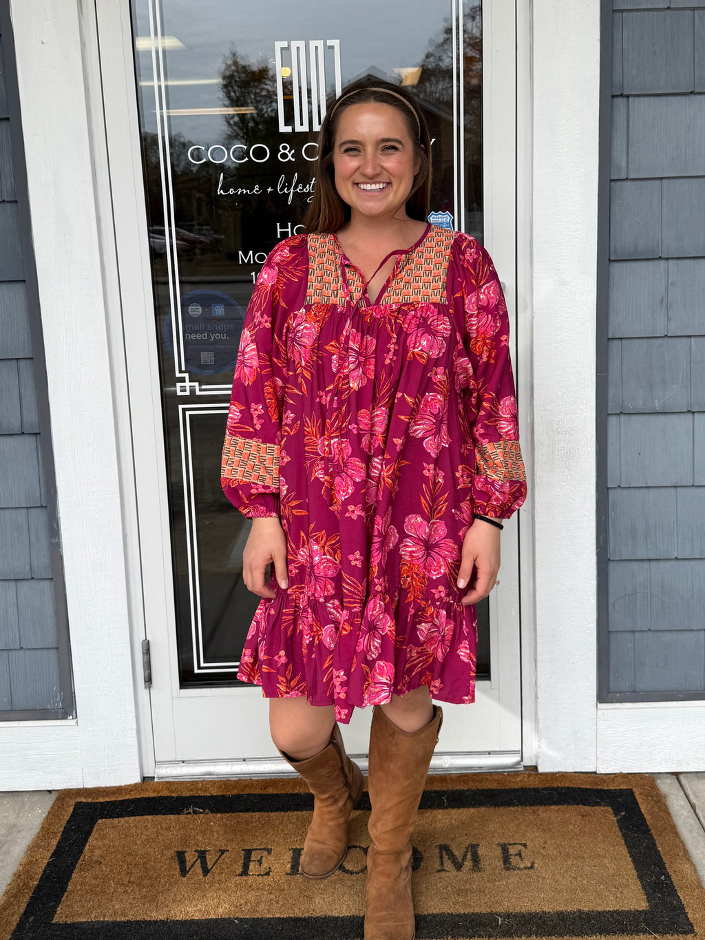 Hibiscus & Vine Merlot Mix Dress