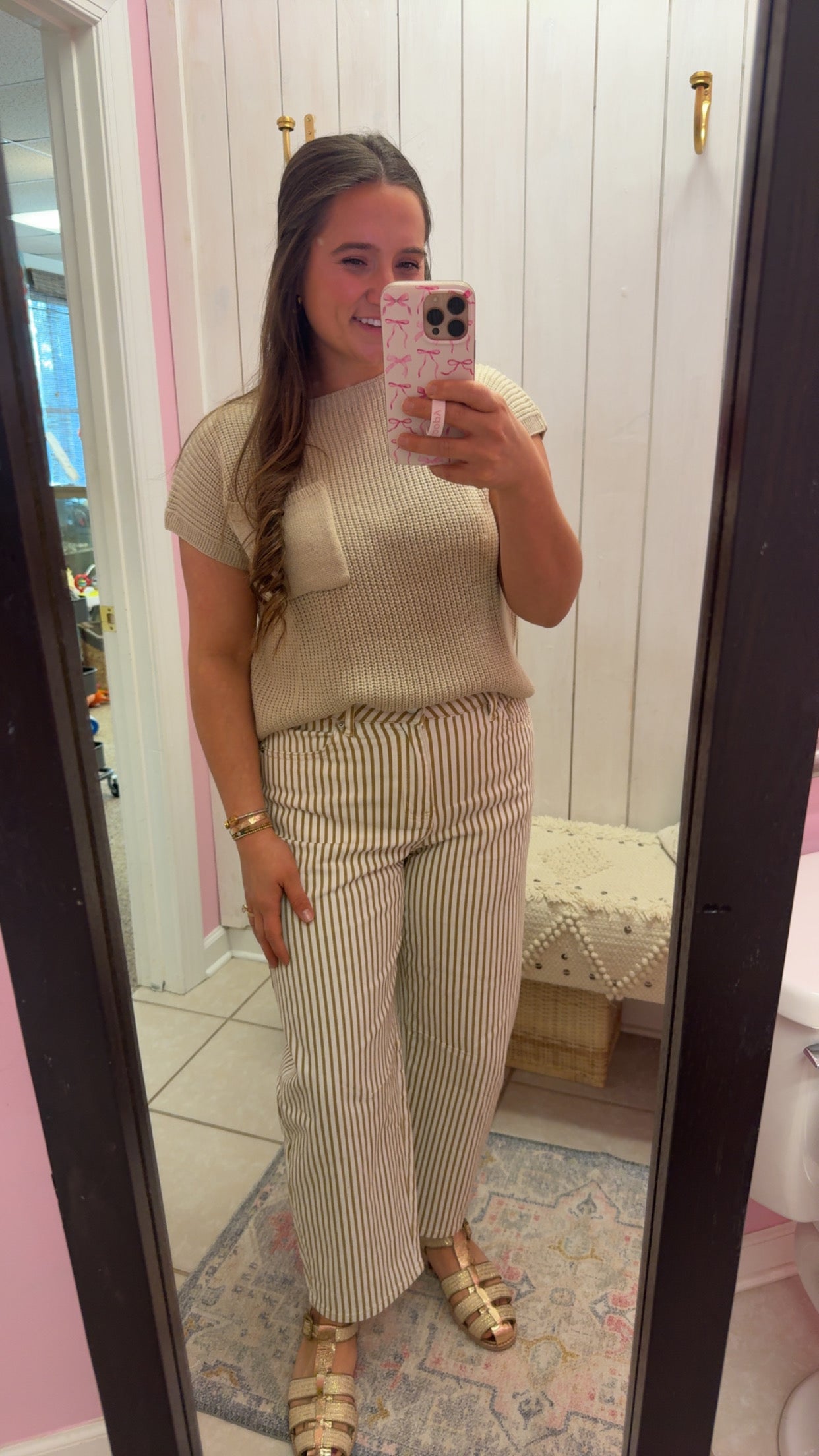 Khaki Stripe Casual Pants