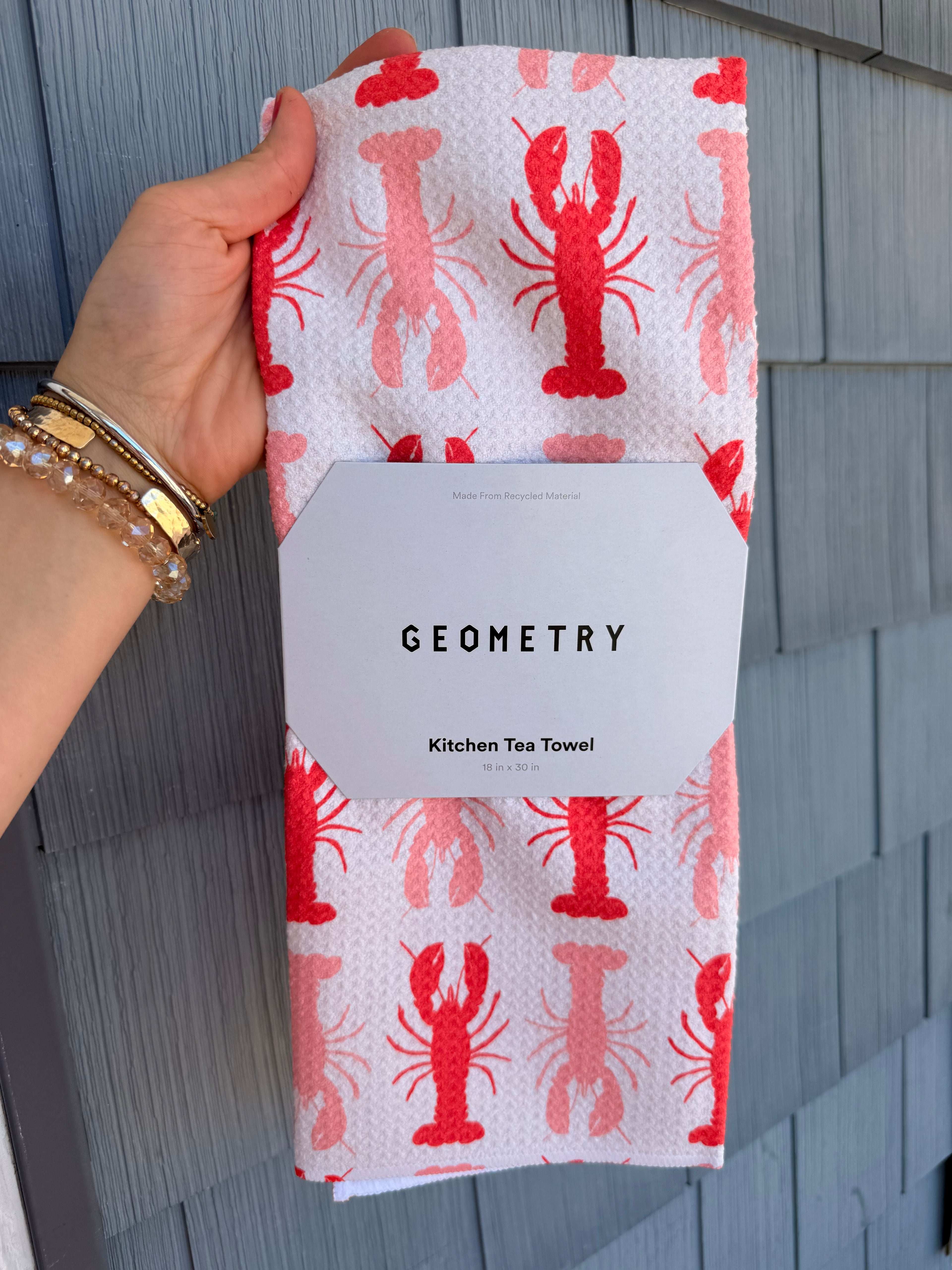 Lobster Stripe Tea Towel