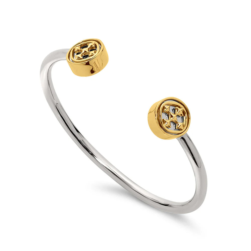 Silver Plated Bangle Medallion Bracelet