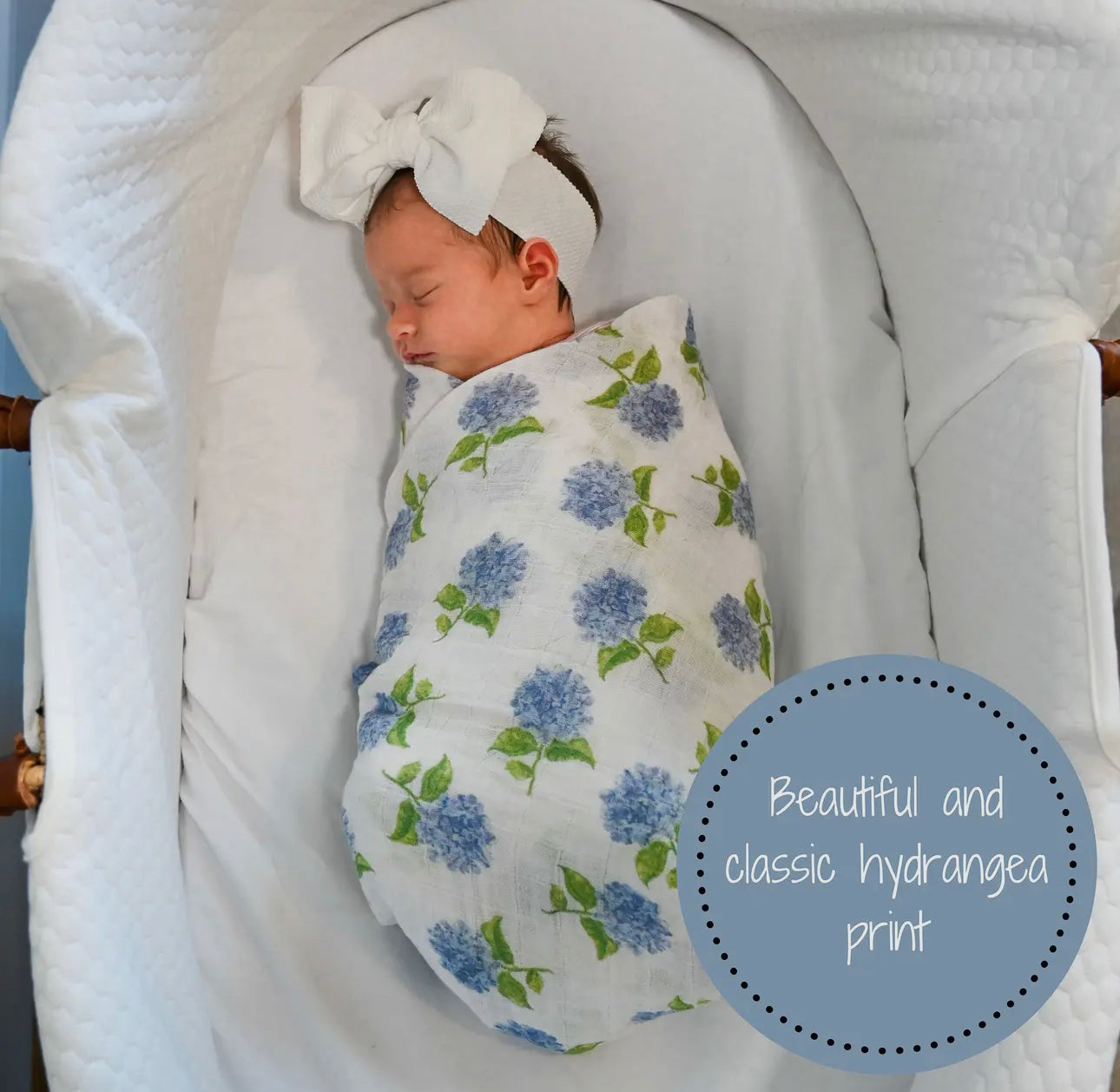 You Had Me At Hydrangea Baby Swaddle Blanket