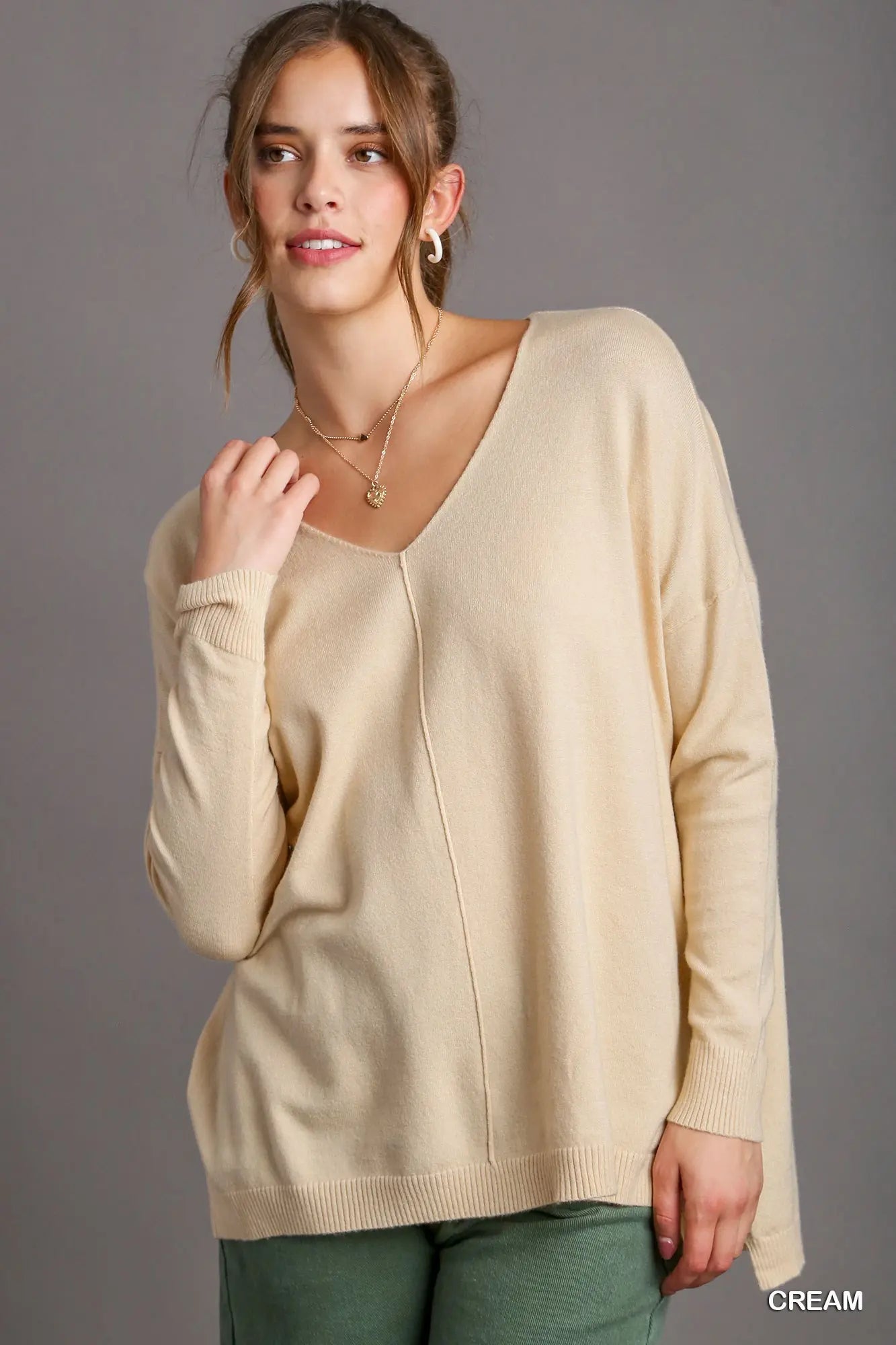 Cream Knit High Low Sweater SHIPS OR PICKUP FROM COCO 10/10/25