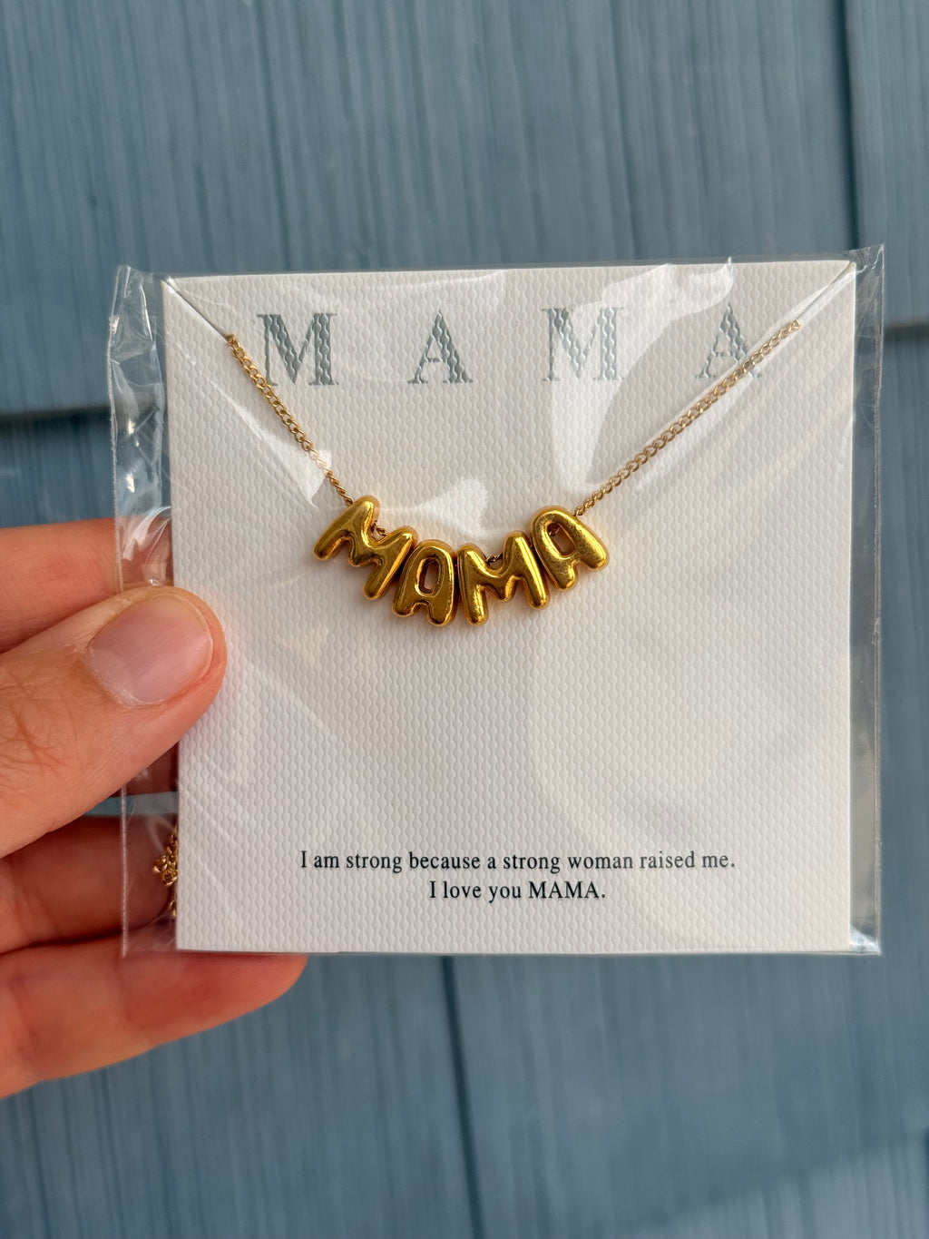 Gold MAMA Bubble Necklace