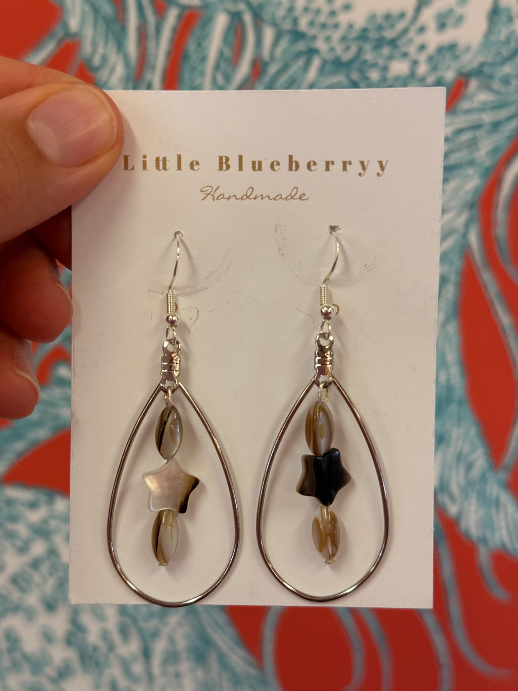 Star & Silver Handcrafted Earrings - Little Blueberry