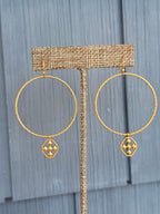 Hammered Hoop Shield Earring Worn Gold Gracewear