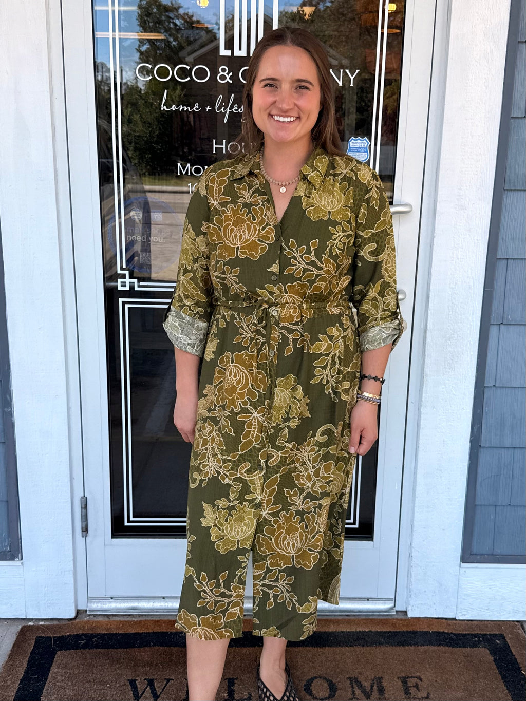 Paisley Button Down Midi Dress