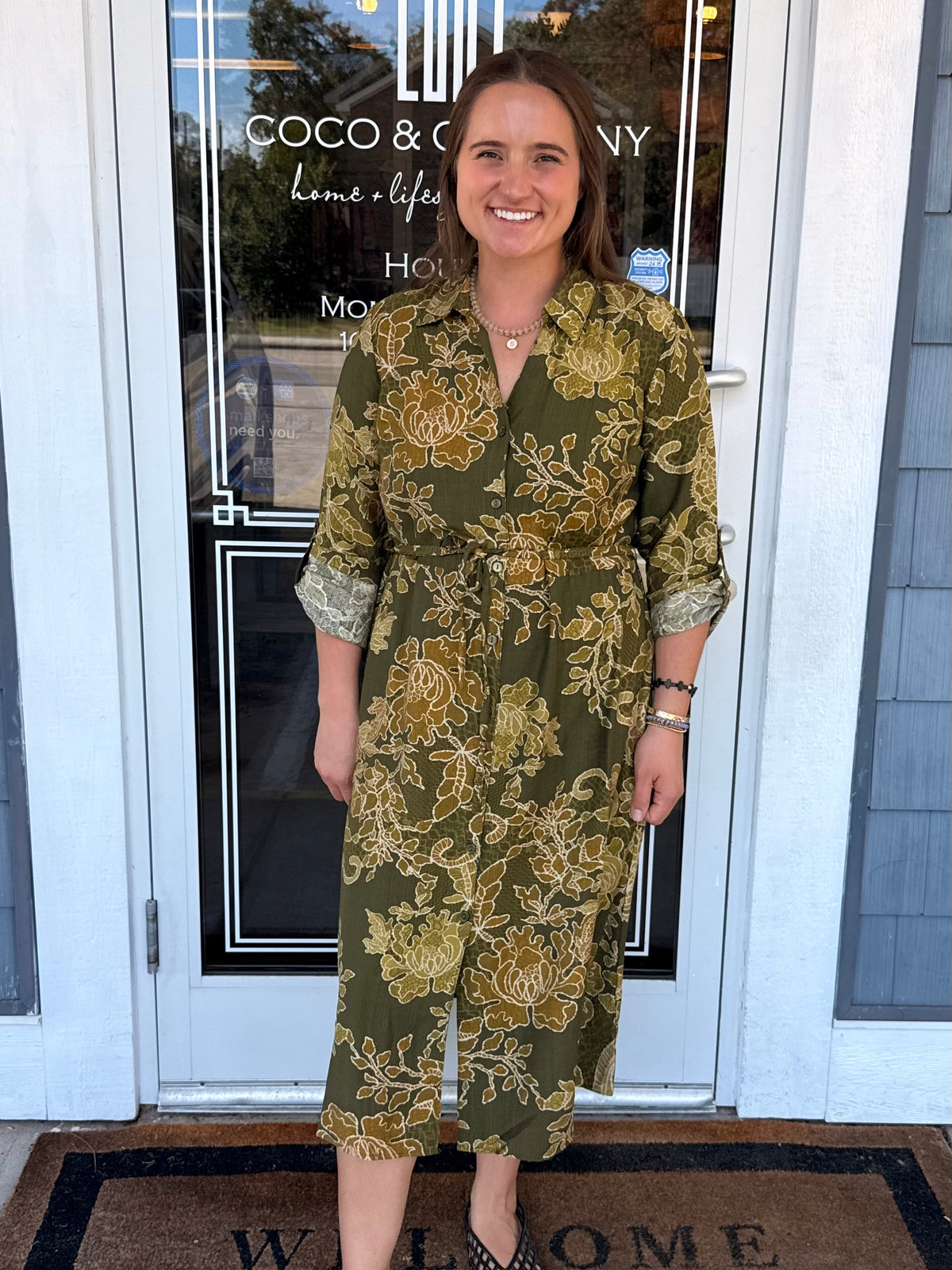 Paisley Button Down Midi Dress