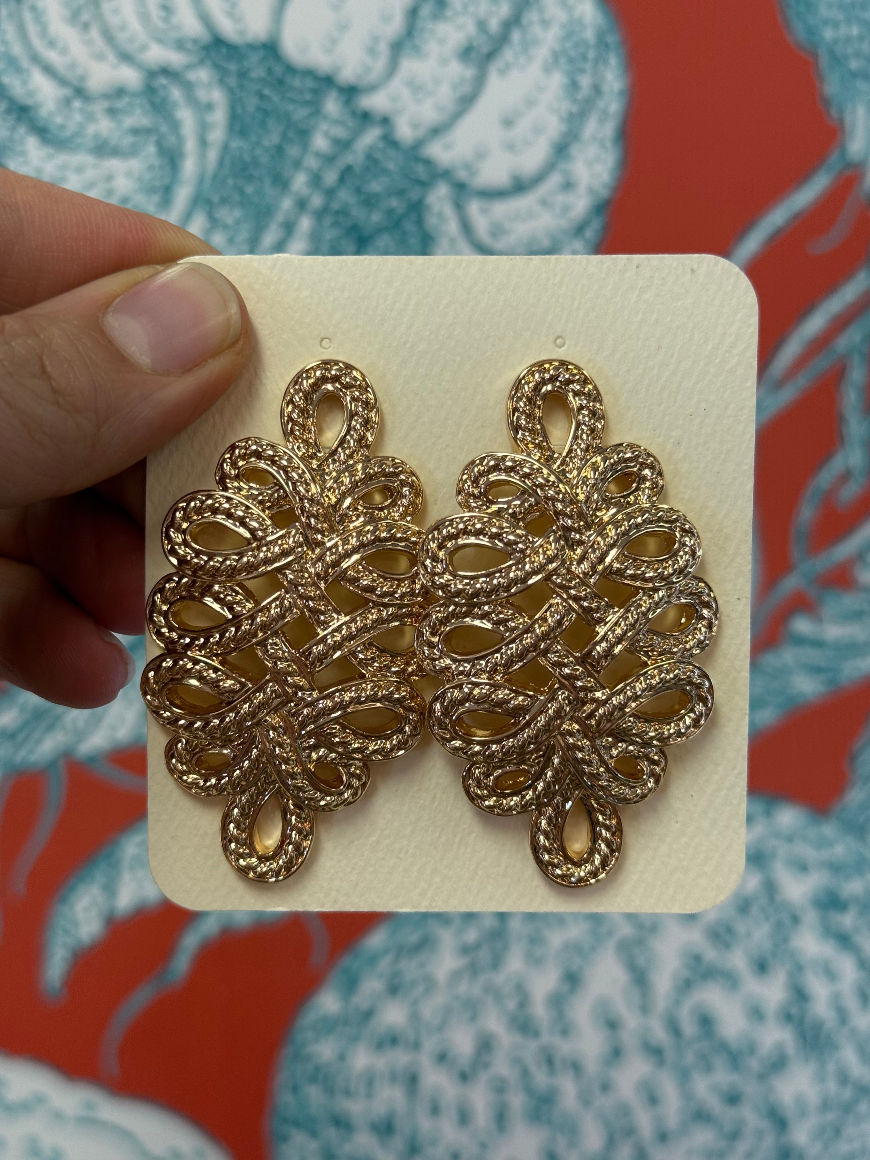 Rope Wrap Metal Post Earrings