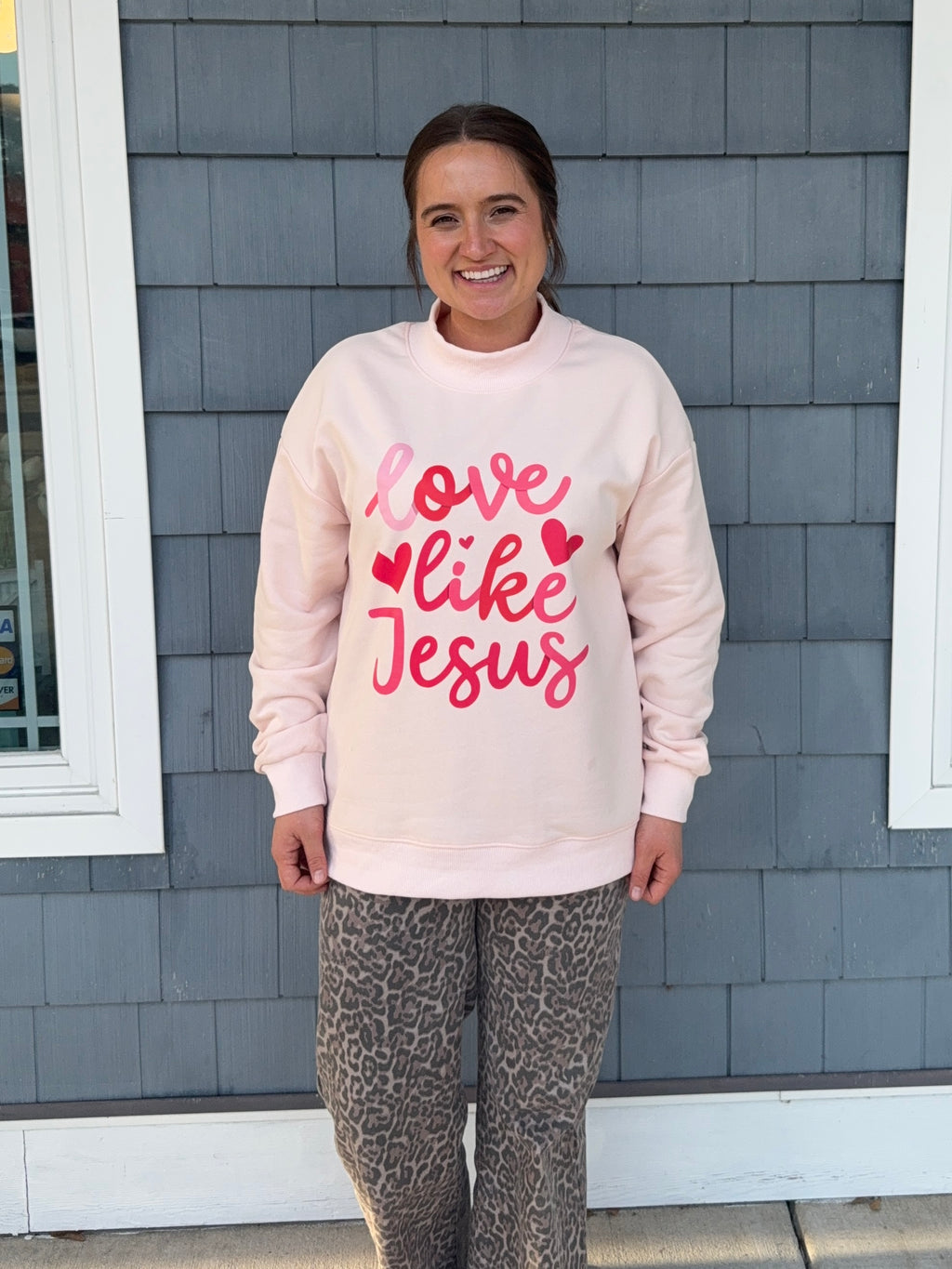 Love like Jesus Oversized Mock Neck Sweatshirt