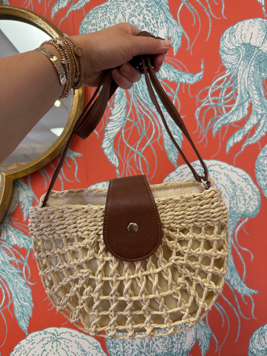 Light Straw Crossbody Bag