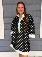 Black & White Polka Dot Shift Dress