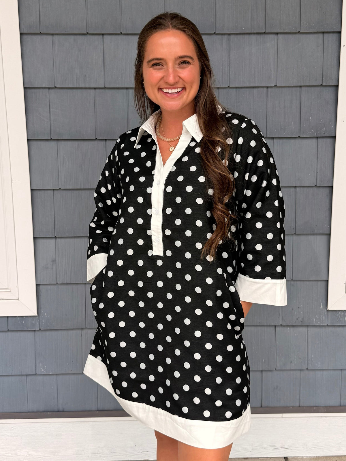 Black & White Polka Dot Shift Dress