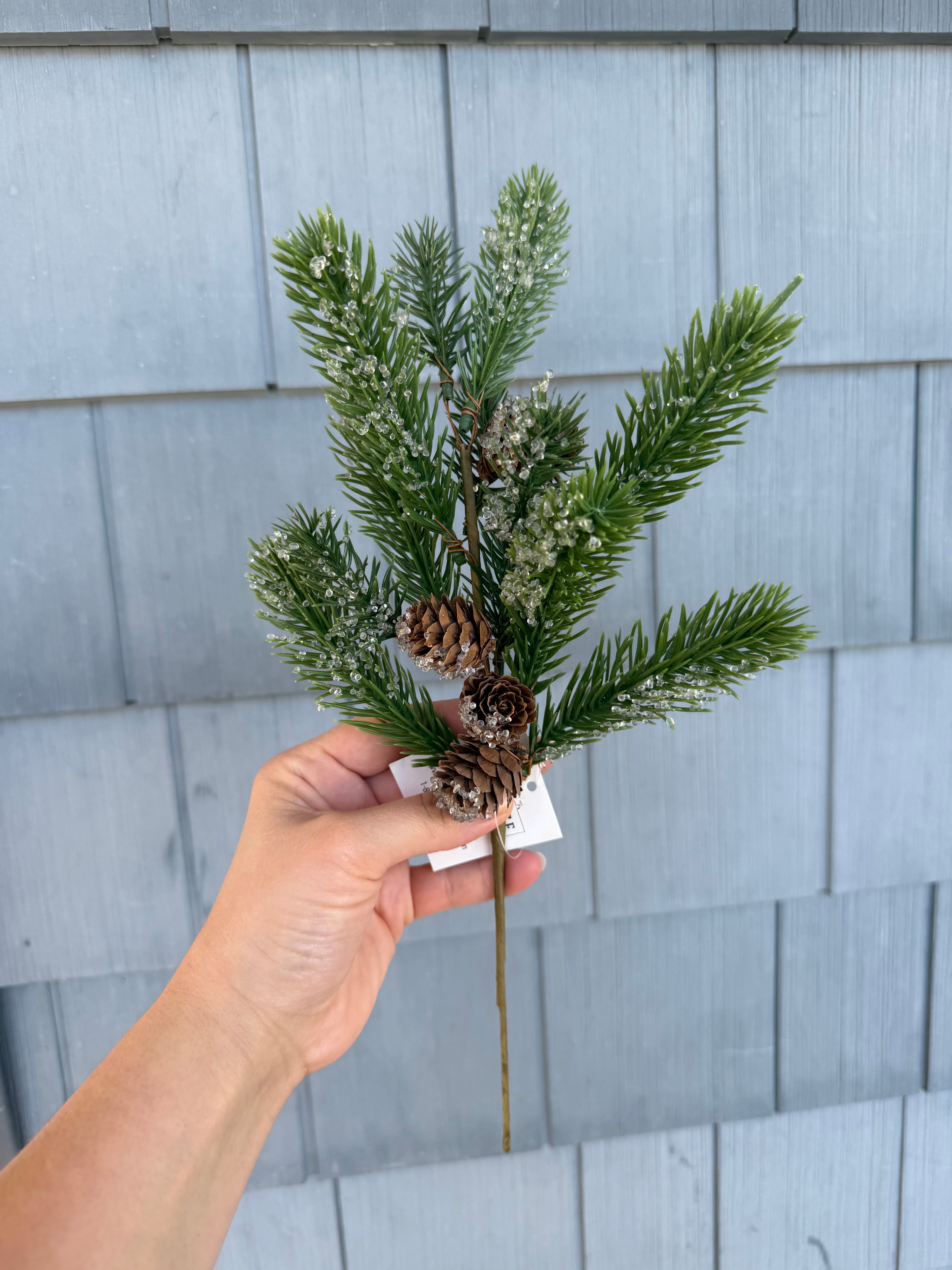 Icy Pine Spray W/pinecones, 17964