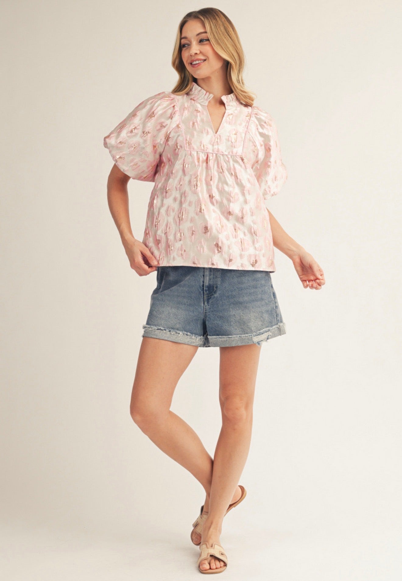 Pink Floral Babydoll Top