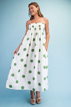 Green Polka Dot Maxi Dress