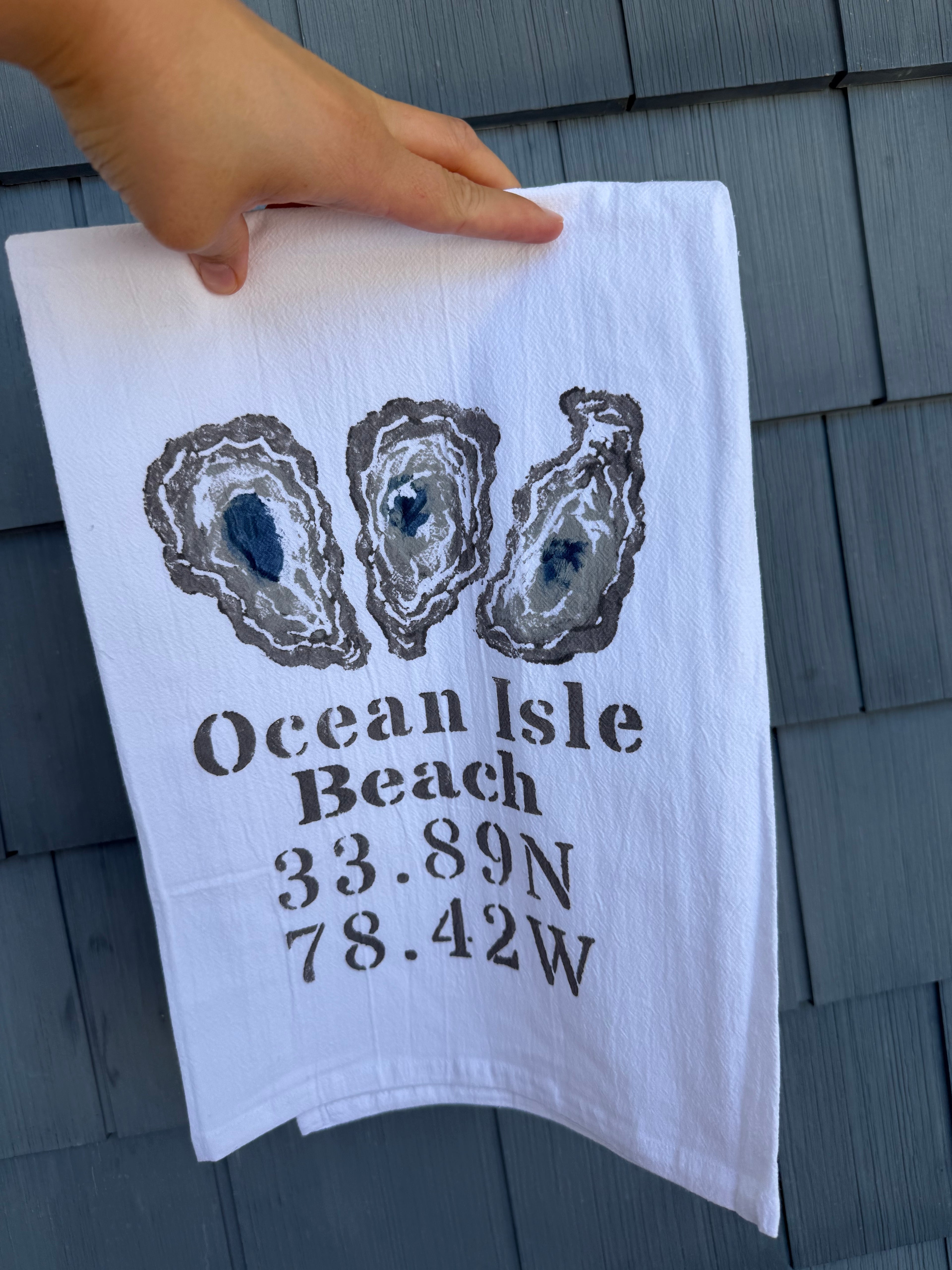 Ocean Isle Oyster Flour Sack Tea Towel