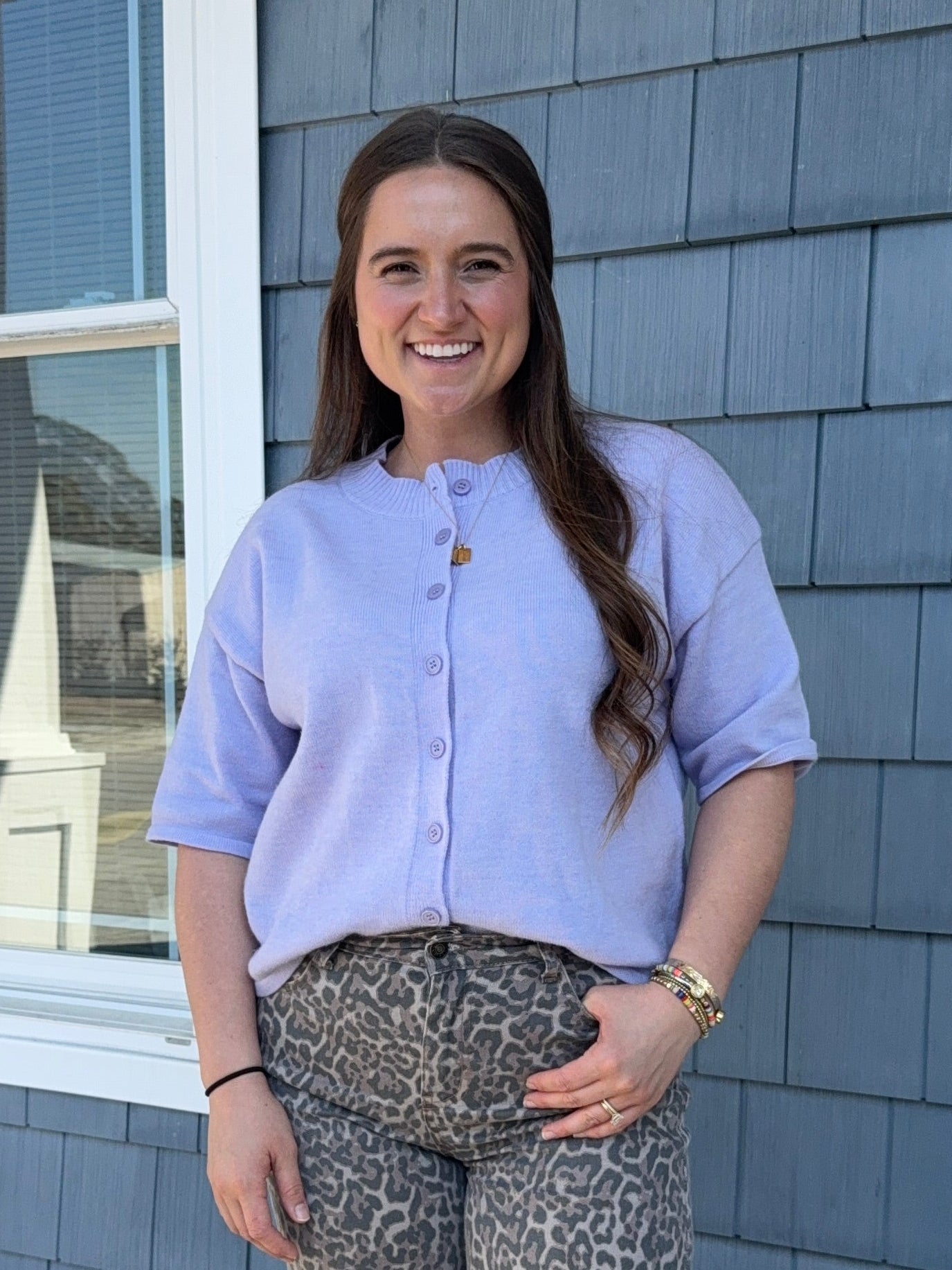 Purple Knit Cardigan