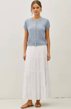 White Tiered Maxi Skirt