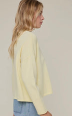 Butter Yellow Boatneck Lightweight Sweater