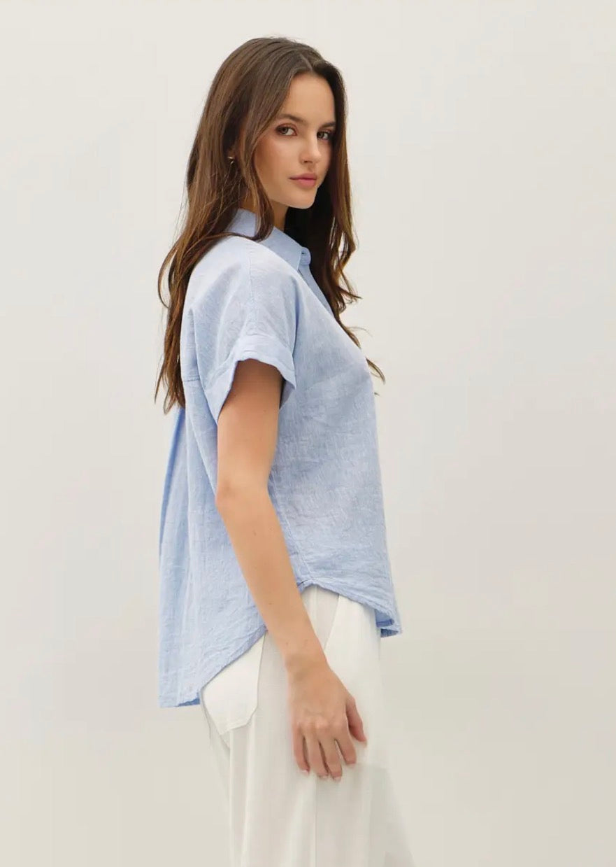 Linen Blend Dolman Sleeve
Shirt-Chambray