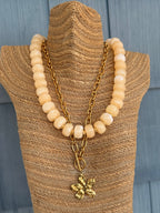 Hammered Flower Toggle Necklace