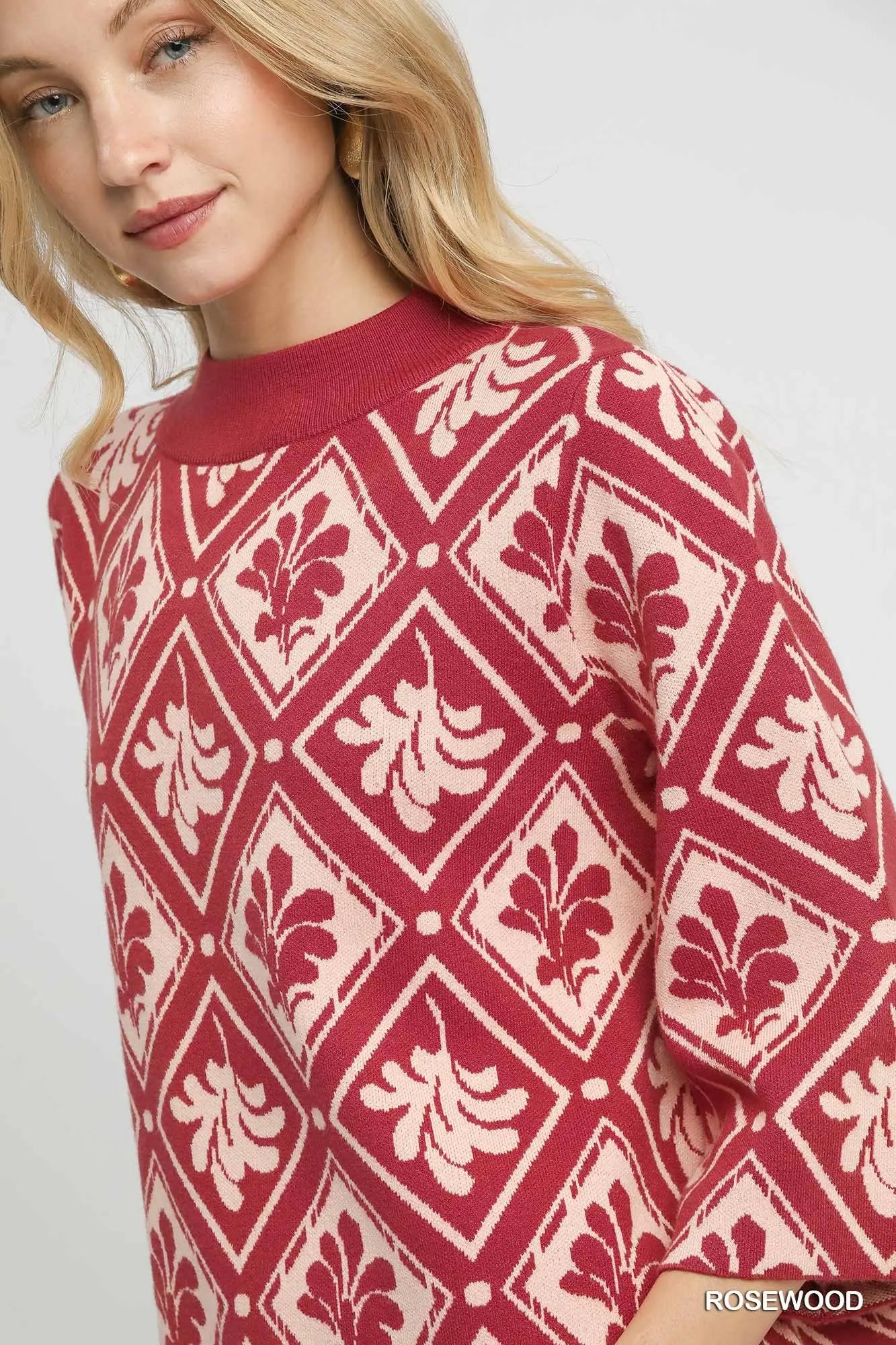 Rosewood Mock Neck Sweater Top SHIPS OR PICKUP FROM COCO 10/10/25