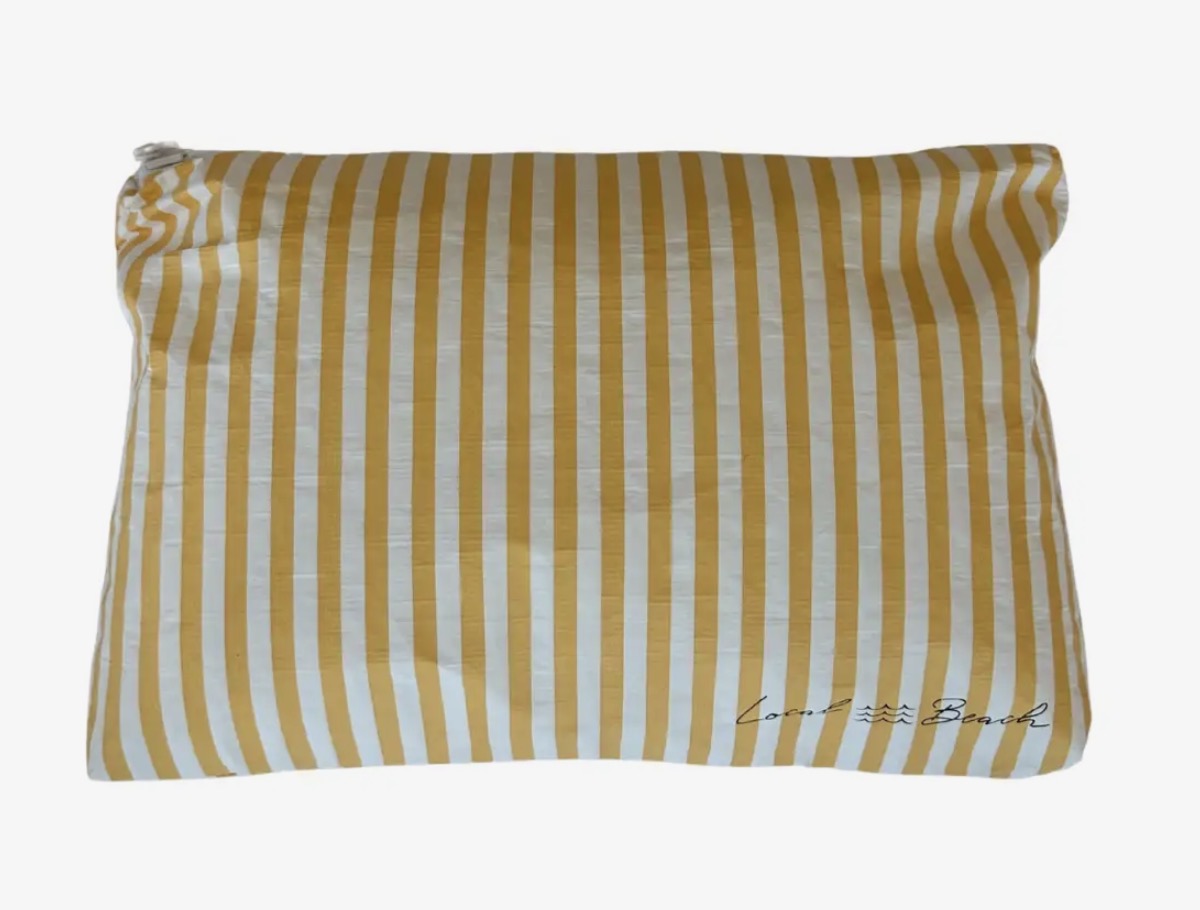 Golden Stripe Water Resistant Pouch- Medium