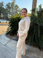 Cream Zip Up Scuba Set