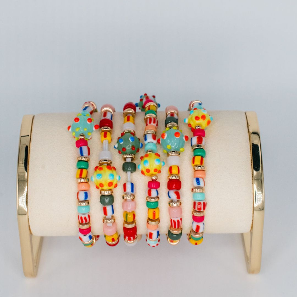 BEADED BEACH BUNDLE - (SET OF 6) Bracelets & Hairties