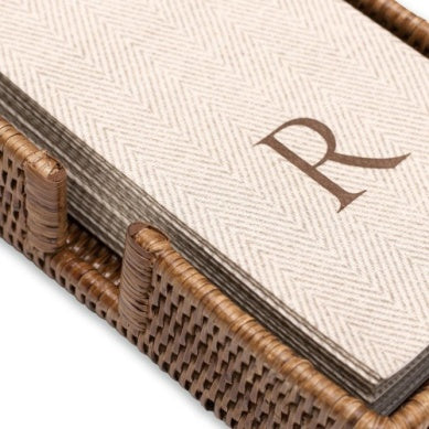 Dark Rattan Guest Towel Napkin Holder