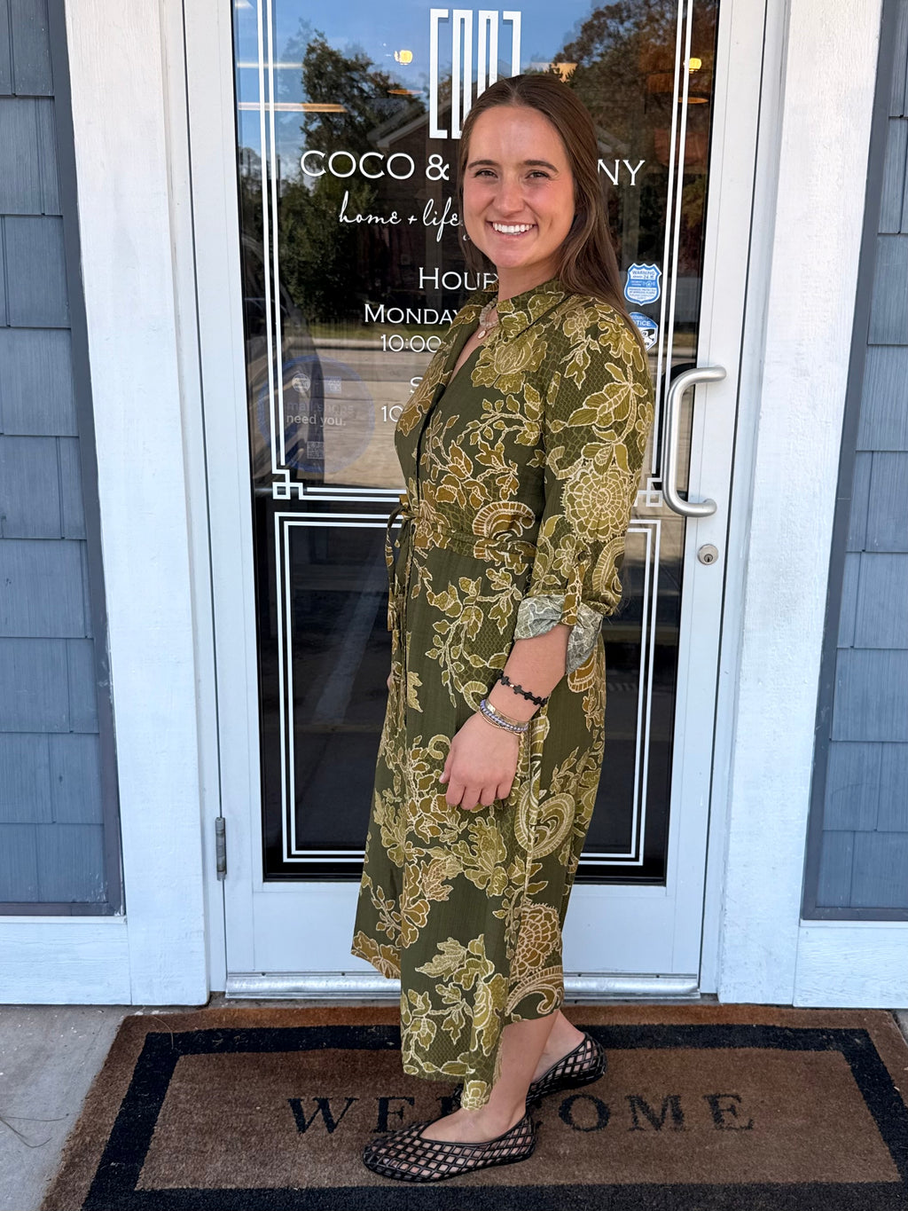 Paisley Button Down Midi Dress