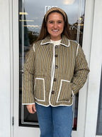 Reversible Olive Quilted Jacket