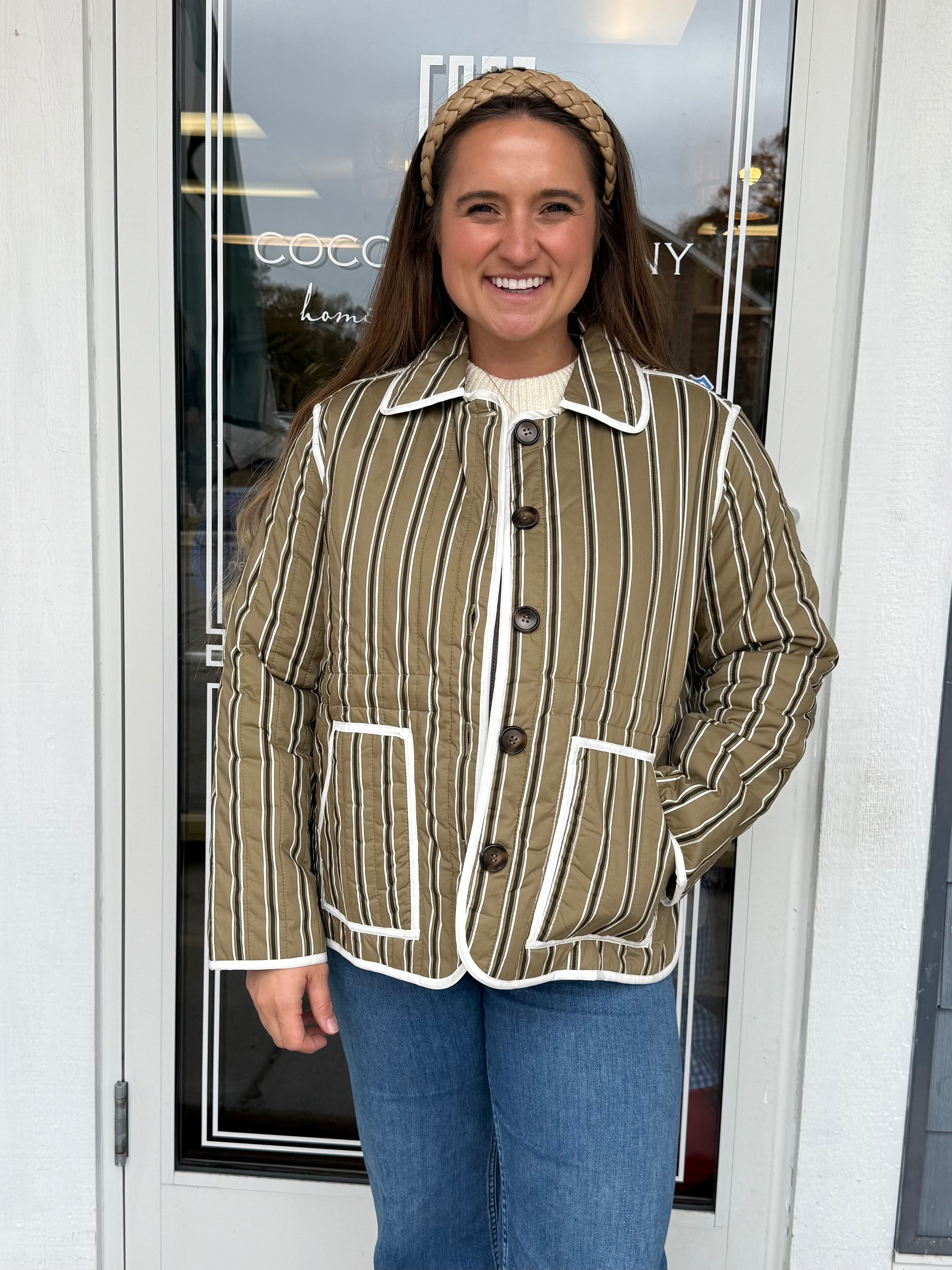 Reversible Olive Quilted Jacket