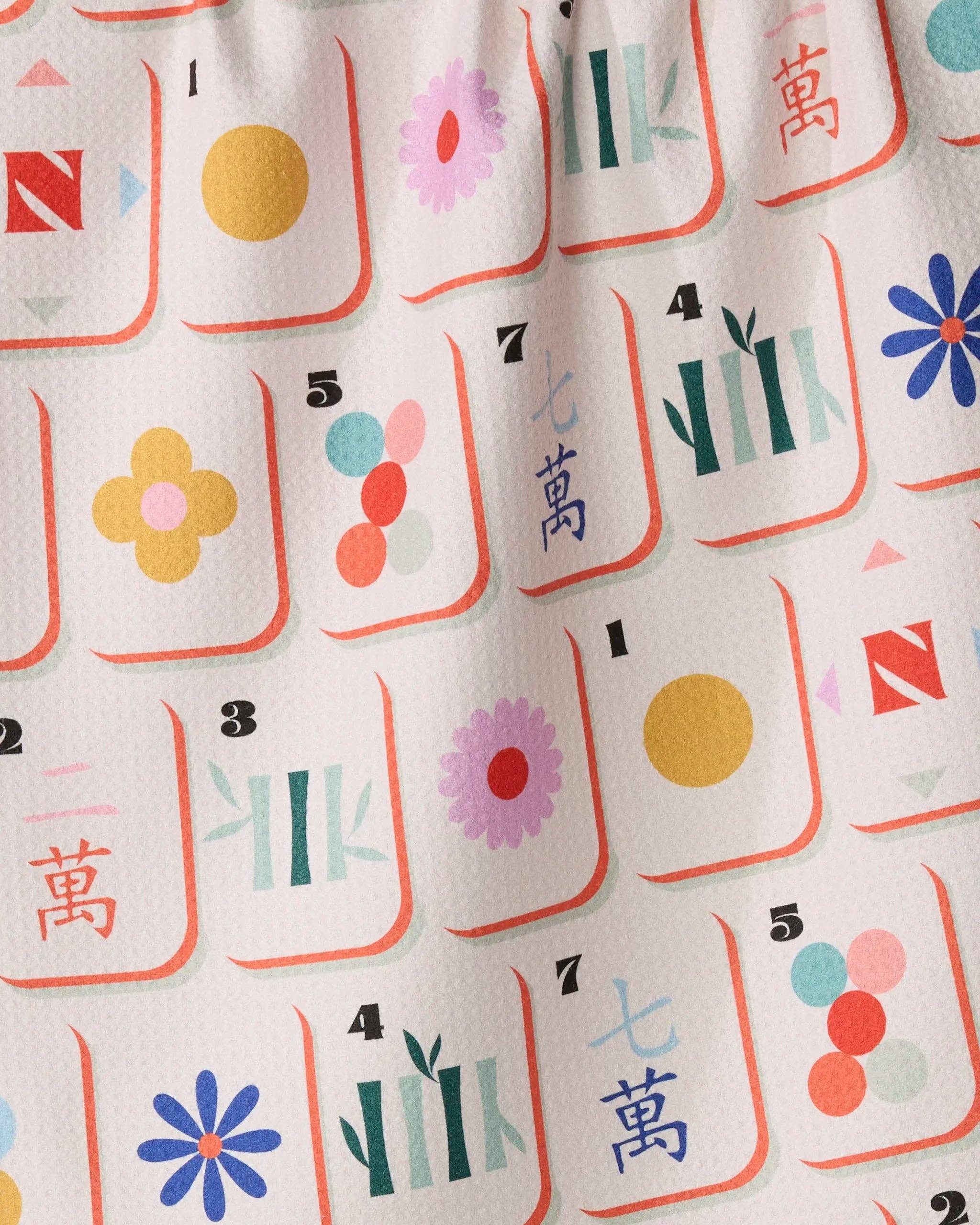 Tile Toss- Mahjong Tea Towel Geometry
