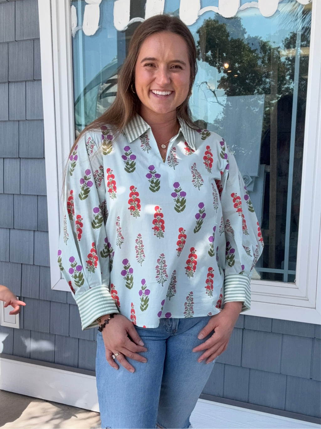 Mint Floral Top