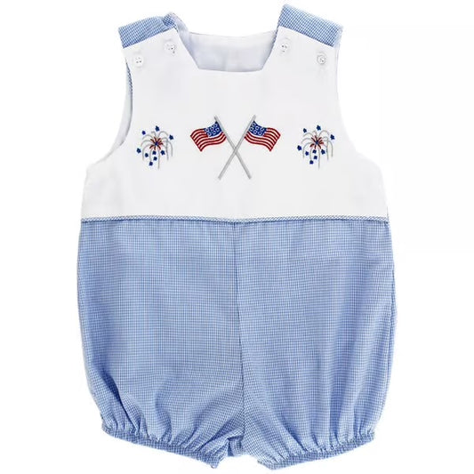 Flags & Fireworks Short Infant Bubble
