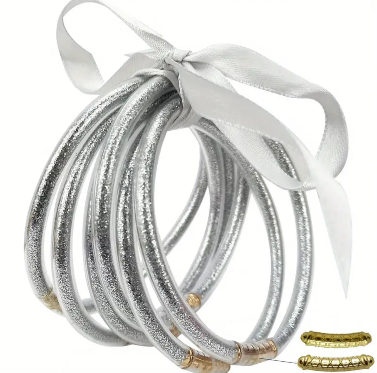 Silver Jelly Bangle Set