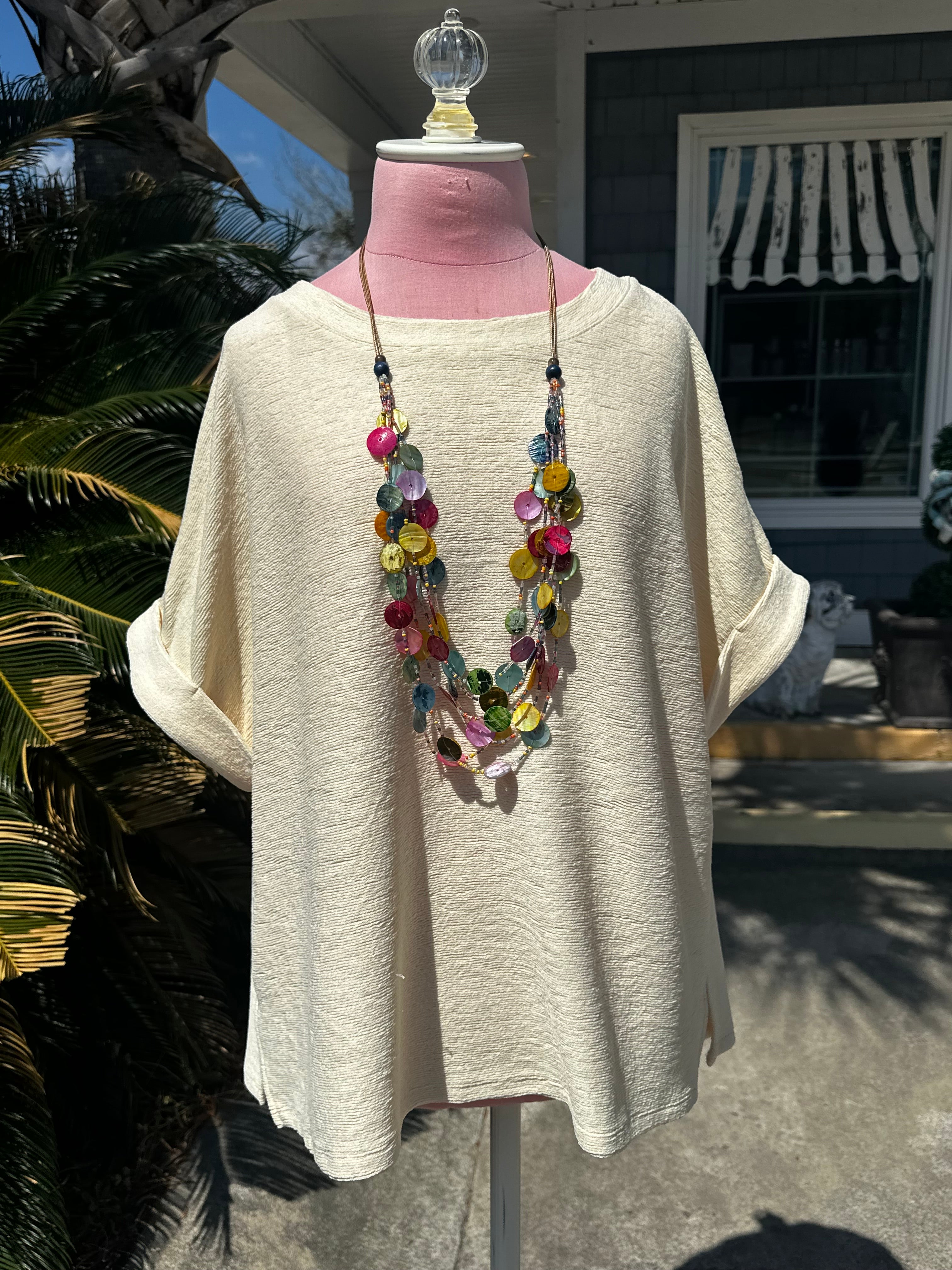 Light Yellow Dolman Sleeve Knit Top