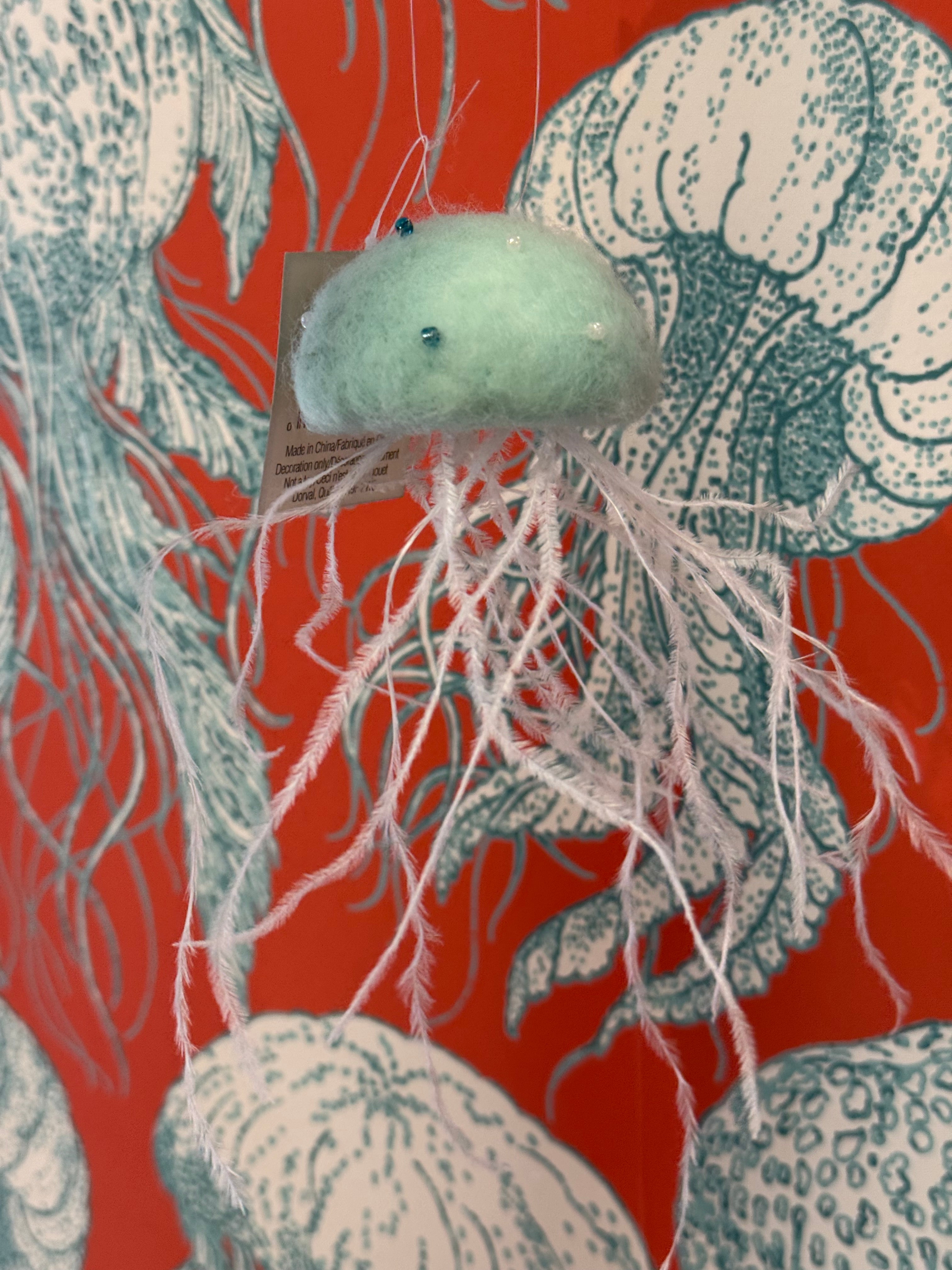 Green Felt Jellyfish Ornament