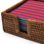 Dark Rattan Cocktail Napkin Holder Caspari