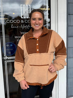 Brown & Tan Color Block Pullover