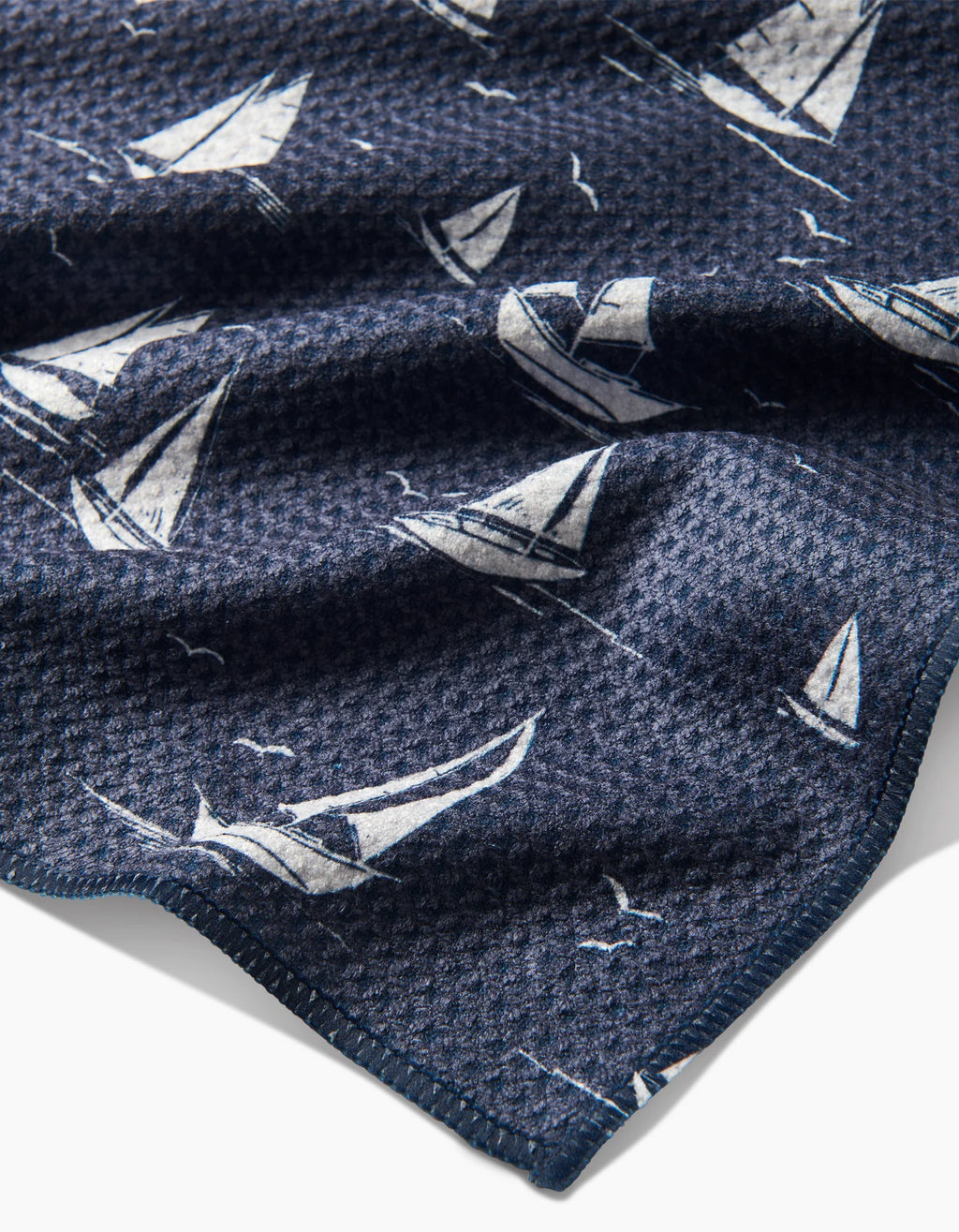Navy Race Day Tea Towel Geometry