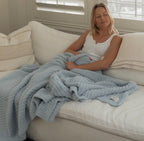 Solid Ribbed Luxe Cozy Home Blanket Sand